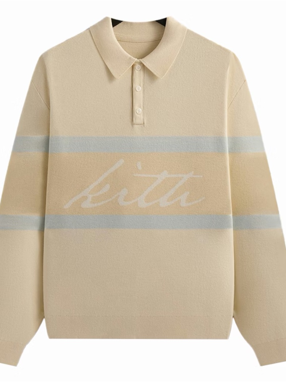 Kith Cream Stripe Polo Sweater - Men